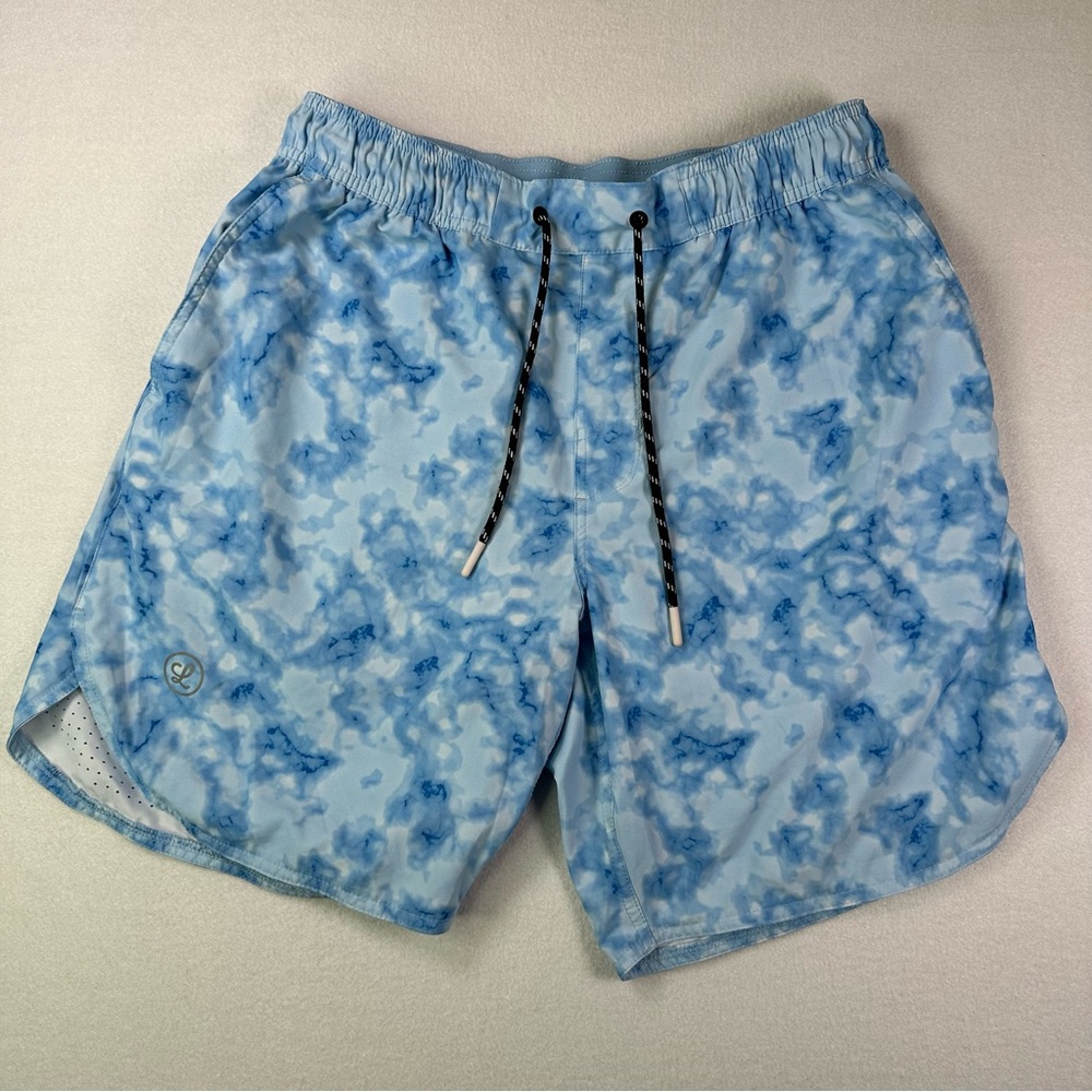 Oceanic Blue Patterned Men's Swim Board Shorts